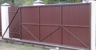 Купить откатные ворота из профнастила Салават, цена от 1774 руб.