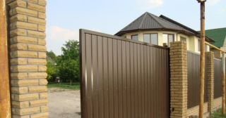 Купить откатные ворота из профнастила Салават, цена от 1774 руб.